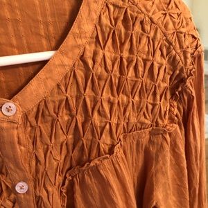 Women’s Free People Size Large Burnt Orange Button-Down Blouse